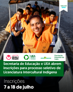 Imagem da notícia - UEA divulga inscrições para curso de Licenciatura Intercultural Indígena